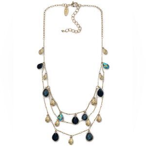 Style & Co silver tone and Blue Layered Necklace